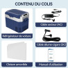 BINGI Glacière Electrique Voiture 30L Silencieuse (≤45dB) Réfrigérateur de Voiture à Compression -18°C à +15°C, 12V/24V/220V, Po