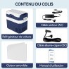BINGI Glacière Electrique Voiture 38L Silencieuse (≤45dB) Réfrigérateur de Voiture à Compression -18°C à +15°C, 12V/24V/220V, Po