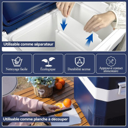 BINGI Glacière Electrique Voiture 38L Silencieuse (≤45dB) Réfrigérateur de Voiture à Compression -18°C à +15°C, 12V/24V/220V, Po