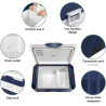 BINGI Glacière Electrique 42L à Compression avec Refroidissement Rapide Jusqu'à -18°C, 12V/24V/220V, Pour Camping-Car, Van, Cami