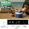 BINGI Glacière Electrique 42L à Compression avec Refroidissement Rapide Jusqu'à -18°C, 12V/24V/220V, Pour Camping-Car, Van, Cami