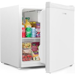 Upstreman Mini Réfrigérateur 46L, Mini Frigo avec Congélateur, Thermostat Réglable, Économie d'Énergie, Silencieux, Porte Révers