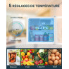 Upstreman Mini Réfrigérateur 46L, Mini Frigo avec Congélateur, Thermostat Réglable, Économie d'Énergie, Silencieux, Porte Révers