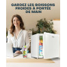 Upstreman Mini Réfrigérateur 46L, Mini Frigo avec Congélateur, Thermostat Réglable, Économie d'Énergie, Silencieux, Porte Révers