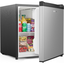 Upstreman Mini Réfrigérateur 46L, Mini Frigo avec Congélateur, Thermostat Réglable, Économie d'Énergie, Silencieux, Porte Révers