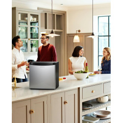 Upstreman Mini Réfrigérateur 46L, Mini Frigo avec Congélateur, Thermostat Réglable, Économie d'Énergie, Silencieux, Porte Révers