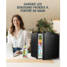 Upstreman Mini Réfrigérateur 46L, Mini Frigo avec Congélateur, Thermostat Réglable, Économie d'Énergie, Silencieux, Porte Révers
