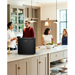 Upstreman Mini Réfrigérateur 46L, Mini Frigo avec Congélateur, Thermostat Réglable, Économie d'Énergie, Silencieux, Porte Révers