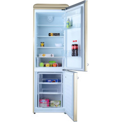 GEDTECH Refrigerateur combiné vintage GCBV310CR - Congélateur bas - Crème - Capacité 310 L - Faible conso