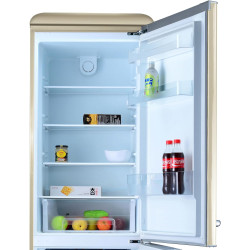 GEDTECH Refrigerateur combiné vintage GCBV310CR - Congélateur bas - Crème - Capacité 310 L - Faible conso