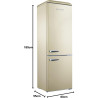 GEDTECH Refrigerateur combiné vintage GCBV310CR - Congélateur bas - Crème - Capacité 310 L - Faible conso