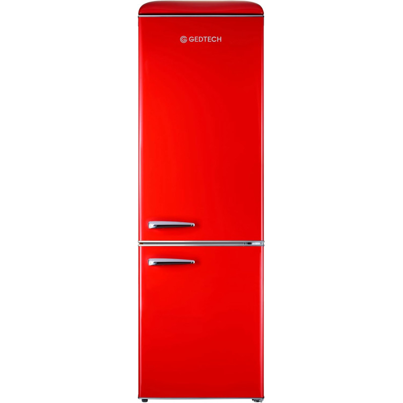 GEDTECH Refrigerateur combiné vintage GCBV310RD - Congélateur bas - Rouge - Capacité 310 L - Faible conso