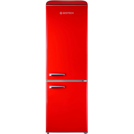 GEDTECH Refrigerateur combiné vintage GCBV310RD - Congélateur bas - Rouge - Capacité 310 L - Faible conso