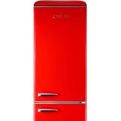 GEDTECH Refrigerateur combiné vintage GCBV310RD - Congélateur bas - Rouge - Capacité 310 L - Faible conso