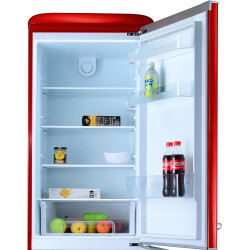 GEDTECH Refrigerateur combiné vintage GCBV310RD - Congélateur bas - Rouge - Capacité 310 L - Faible conso