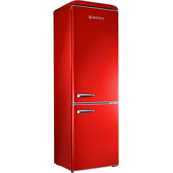 GEDTECH Refrigerateur combiné vintage GCBV310RD - Congélateur bas - Rouge - Capacité 310 L - Faible conso