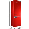 GEDTECH Refrigerateur combiné vintage GCBV310RD - Congélateur bas - Rouge - Capacité 310 L - Faible conso