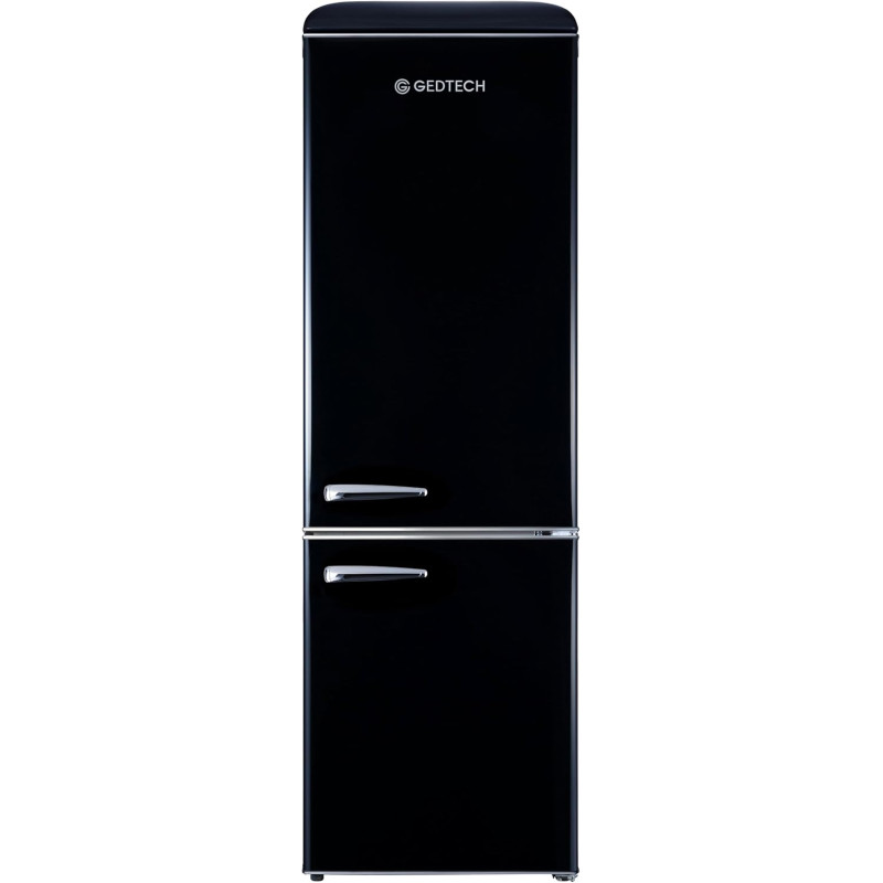 GEDTECH Refrigerateur combiné vintage GCBV310BL - Couleur Noir - Capacité 310 L - Classe E