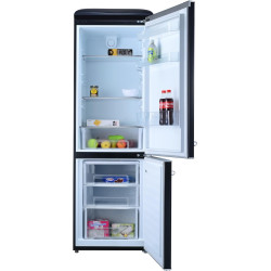 GEDTECH Refrigerateur combiné vintage GCBV310BL - Couleur Noir - Capacité 310 L - Classe E