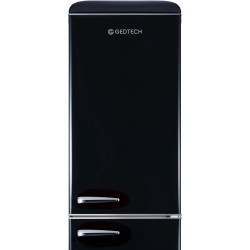 GEDTECH Refrigerateur combiné vintage GCBV310BL - Couleur Noir - Capacité 310 L - Classe E