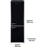 GEDTECH Refrigerateur combiné vintage GCBV310BL - Couleur Noir - Capacité 310 L - Classe E
