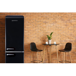 GEDTECH Refrigerateur combiné vintage GCBV310BL - Couleur Noir - Capacité 310 L - Classe E