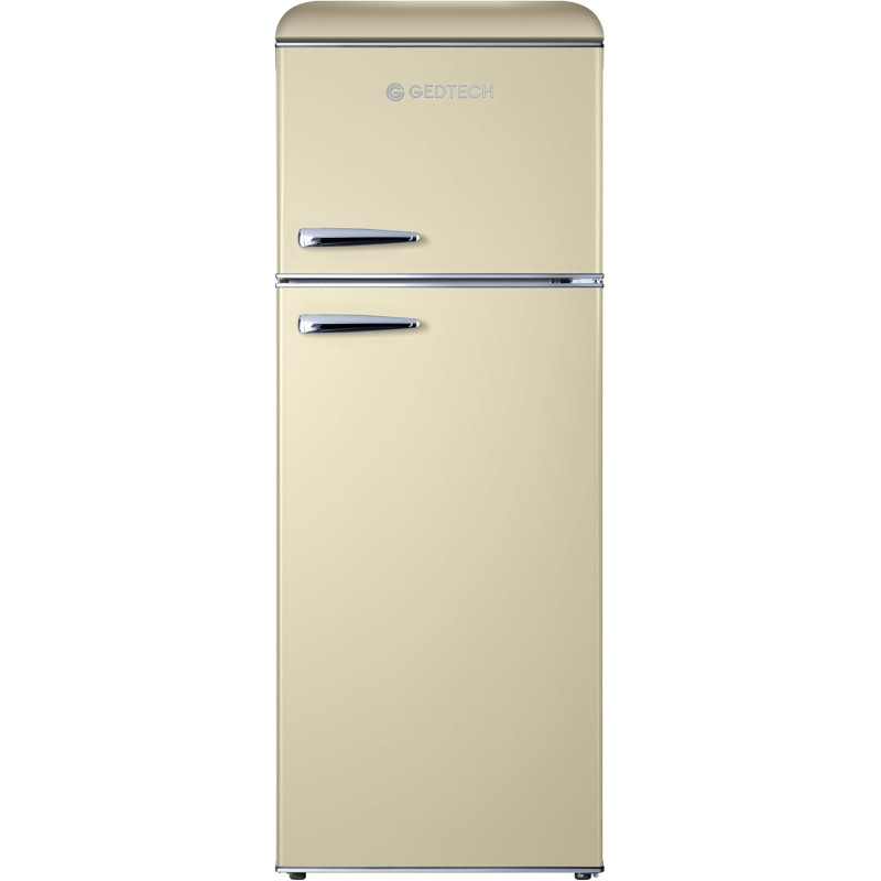 GEDTECH Refrigerateur double-porte vintage GDPV215CR - Couleur crème - Capacité 215L - Classe E