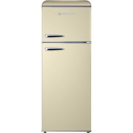GEDTECH Refrigerateur double-porte vintage GDPV215CR - Couleur crème - Capacité 215L - Classe E