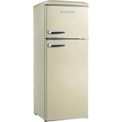GEDTECH Refrigerateur double-porte vintage GDPV215CR - Couleur crème - Capacité 215L - Classe E