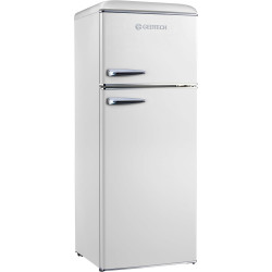 GEDTECH Refrigerateur double-porte vintage GDPV215CR - Couleur crème - Capacité 215L - Classe E
