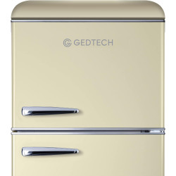 GEDTECH Refrigerateur double-porte vintage GDPV215CR - Couleur crème - Capacité 215L - Classe E
