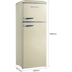 GEDTECH Refrigerateur double-porte vintage GDPV215CR - Couleur crème - Capacité 215L - Classe E
