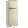 GEDTECH Refrigerateur double-porte vintage GDPV215CR - Couleur crème - Capacité 215L - Classe E