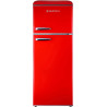 GEDTECH Refrigerateur double-porte vintage GDPV215RD - Congélateur haut - Rouge - Capacité 215L - Faible conso