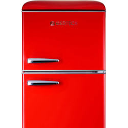 GEDTECH Refrigerateur double-porte vintage GDPV215RD - Congélateur haut - Rouge - Capacité 215L - Faible conso