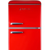 GEDTECH Refrigerateur double-porte vintage GDPV215RD - Congélateur haut - Rouge - Capacité 215L - Faible conso