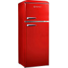 GEDTECH Refrigerateur double-porte vintage GDPV215RD - Congélateur haut - Rouge - Capacité 215L - Faible conso