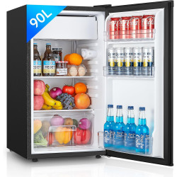 FOHERE Petit Frigo avec Congélateur de 91L, Réfrigérateur à une porte, Bac à Légumes, Thermostat Réglable, Silencieux, Petit Fri