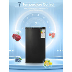 FOHERE Petit Frigo avec Congélateur de 91L, Réfrigérateur à une porte, Bac à Légumes, Thermostat Réglable, Silencieux, Petit Fri