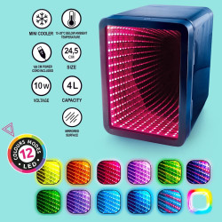 Canal Toys – So Chill – Mini réfrigérateur Infinity LED | 6 canettes (ou 8 mini) - alimentation USB 5 V SELV - porte effet miroi