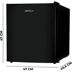 Cecotec mini frigo grandcooler 20000 silentcompress noir e. grand volume de 46 l, porte réversible et petit congélateur. design 