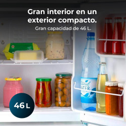 Cecotec mini frigo grandcooler 20000 l silentcompress noir e. réfrigérateur compact capacité de 46l, porte personnalisable, fini