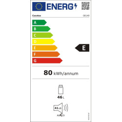 Cecotec Mini Frigo GrandCooler 20000 SilentCompress blanc E. Capacité 46 L, Fonctionnement 12-220 V, Compatible avec les voiture