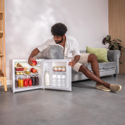 Cecotec mini réfrigérateur grandcooler 20000 l silentcompress blanc e. capacité 46l, porte personnalisable, classe énergétique e