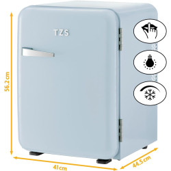 TZS First Austria - Mini Réfrigérateur Rétro 40L silencieux - Petit Minifrigo design vintage avec lumière intérieure et 2 compar