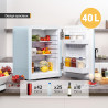 TZS First Austria - Mini Réfrigérateur Rétro 40L silencieux - Petit Minifrigo design vintage avec lumière intérieure et 2 compar