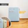 TZS First Austria - Mini Réfrigérateur Rétro 40L silencieux - Petit Minifrigo design vintage avec lumière intérieure et 2 compar