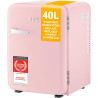 TZS First Austria Mini Réfrigérateur Rétro 40L - Silencieux 22dB - Sans Compresseur pour Chambre & Bureau - Rose - Frigo d'appoi