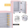 TZS First Austria Mini Réfrigérateur Rétro 40L - Silencieux 22dB - Sans Compresseur pour Chambre & Bureau - Rose - Frigo d'appoi