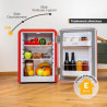 TZS First Austria - Mini Réfrigérateur Rétro 40L silencieux - Petit Minifrigo design vintage avec lumière intérieure et 2 compar